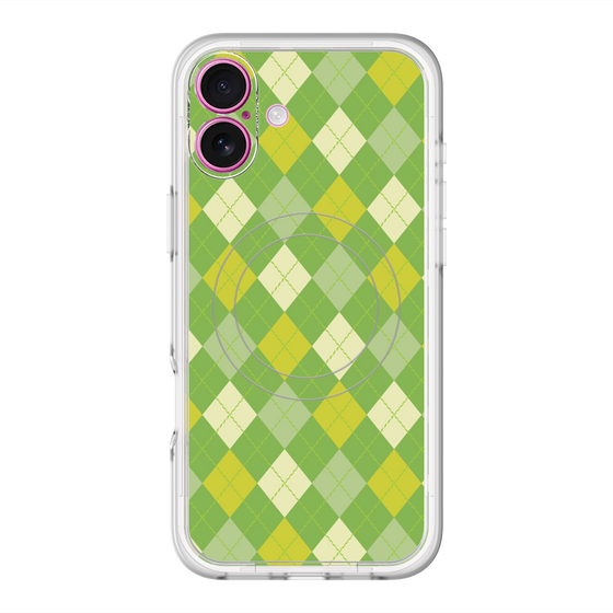 スリムプロテクションプレミアムケース with MagSafe［ Argyle - Green ］