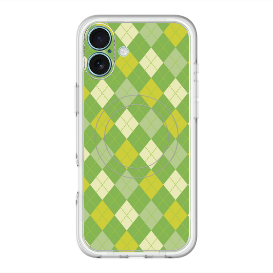 スリムプロテクションプレミアムケース with MagSafe［ Argyle - Green ］
