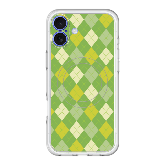 スリムプロテクションプレミアムケース with MagSafe［ Argyle - Green ］