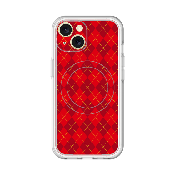 スリムプロテクションプレミアムケース with MagSafe［ Argyle - Red ］