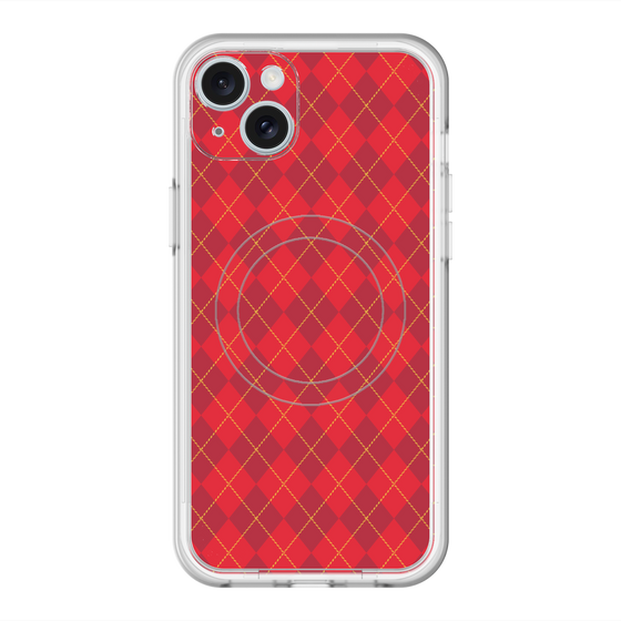 スリムプロテクションプレミアムケース with MagSafe［ Argyle - Red ］