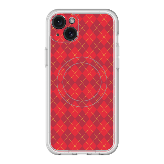 スリムプロテクションプレミアムケース with MagSafe［ Argyle - Red ］