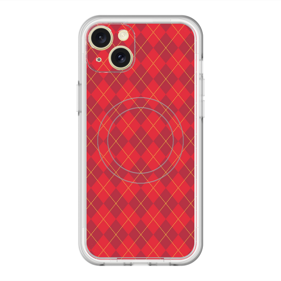 スリムプロテクションプレミアムケース with MagSafe［ Argyle - Red ］