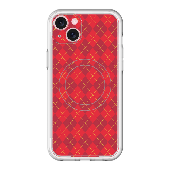 スリムプロテクションプレミアムケース with MagSafe［ Argyle - Red ］