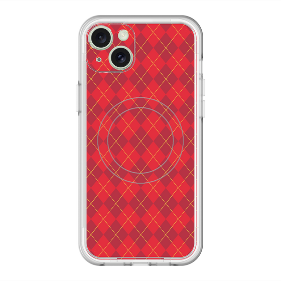 スリムプロテクションプレミアムケース with MagSafe［ Argyle - Red ］
