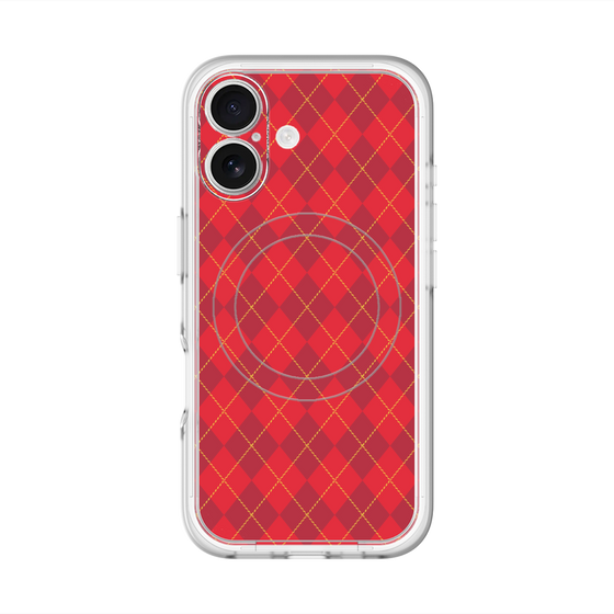 スリムプロテクションプレミアムケース with MagSafe［ Argyle - Red ］