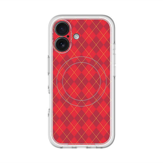 スリムプロテクションプレミアムケース with MagSafe［ Argyle - Red ］