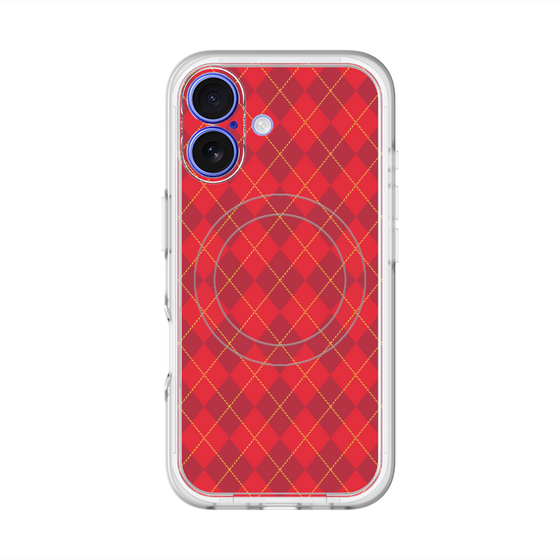 スリムプロテクションプレミアムケース with MagSafe［ Argyle - Red ］