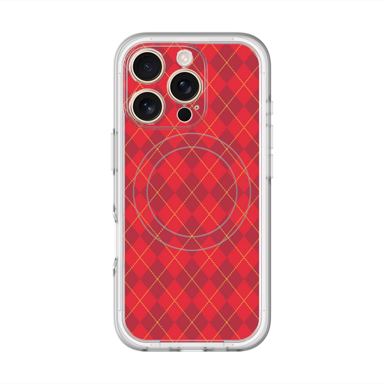 スリムプロテクションプレミアムケース with MagSafe［ Argyle - Red ］