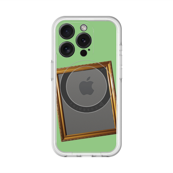 スリムプロテクションプレミアムケース with MagSafe［ Photo Frame - Light Green ］