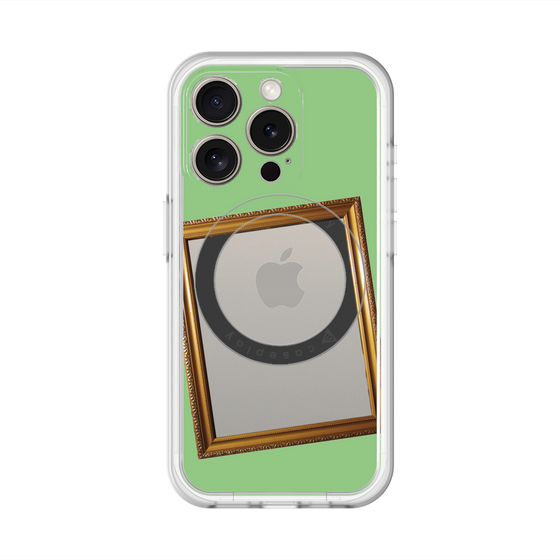 スリムプロテクションプレミアムケース with MagSafe［ Photo Frame - Light Green ］
