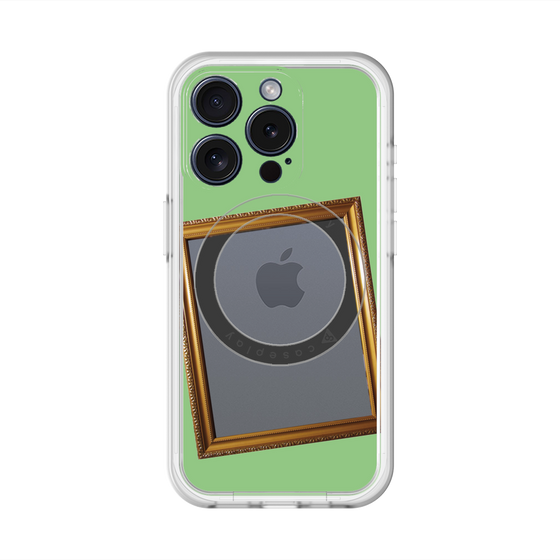 スリムプロテクションプレミアムケース with MagSafe［ Photo Frame - Light Green ］