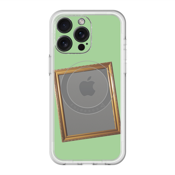 スリムプロテクションプレミアムケース with MagSafe［ Photo Frame - Light Green ］