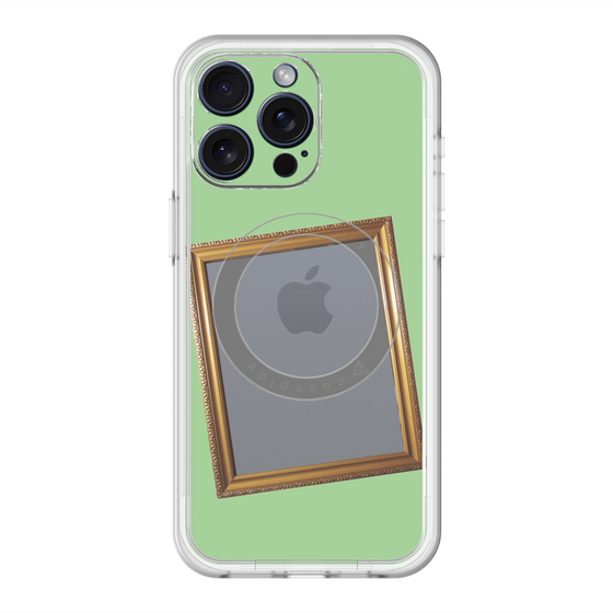 スリムプロテクションプレミアムケース with MagSafe［ Photo Frame - Light Green ］