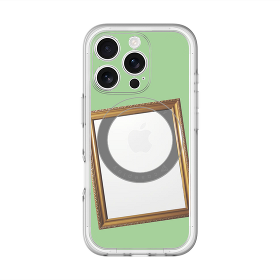 スリムプロテクションプレミアムケース with MagSafe［ Photo Frame - Light Green ］