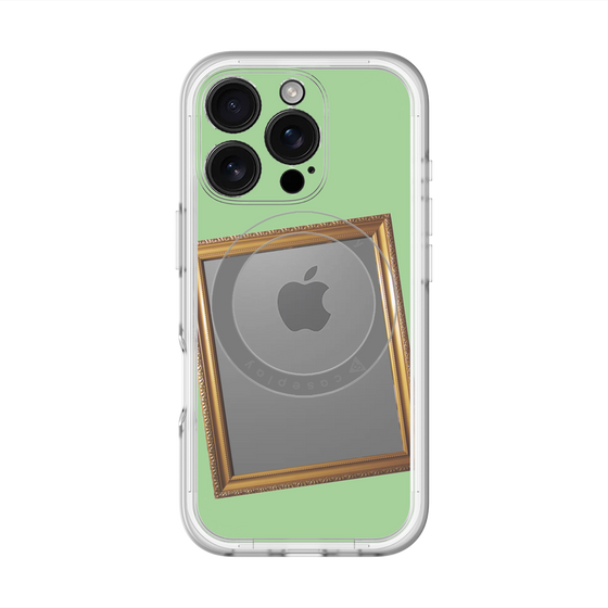 スリムプロテクションプレミアムケース with MagSafe［ Photo Frame - Light Green ］