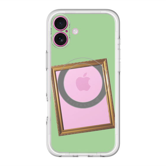 スリムプロテクションプレミアムケース with MagSafe［ Photo Frame - Light Green ］