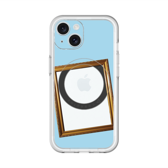 スリムプロテクションプレミアムケース with MagSafe［ Photo Frame - Light Blue ］