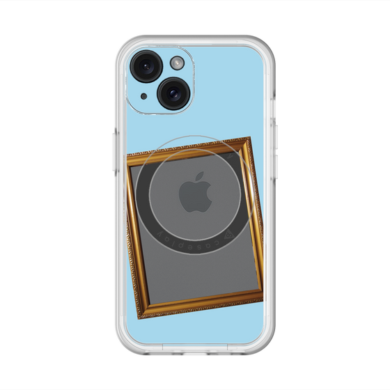 スリムプロテクションプレミアムケース with MagSafe［ Photo Frame - Light Blue ］
