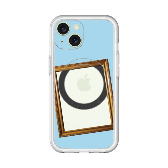 スリムプロテクションプレミアムケース with MagSafe［ Photo Frame - Light Blue ］