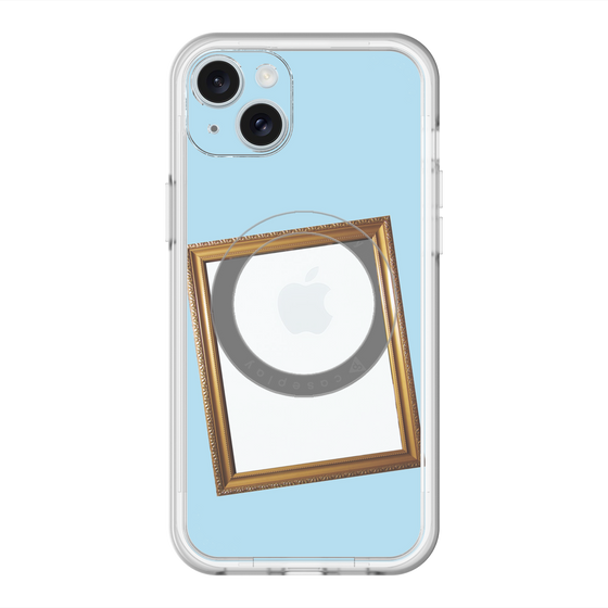 スリムプロテクションプレミアムケース with MagSafe［ Photo Frame - Light Blue ］
