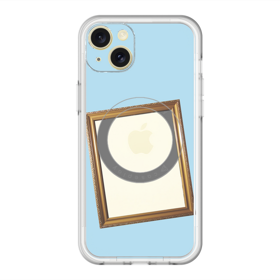 スリムプロテクションプレミアムケース with MagSafe［ Photo Frame - Light Blue ］