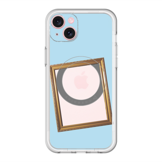 スリムプロテクションプレミアムケース with MagSafe［ Photo Frame - Light Blue ］