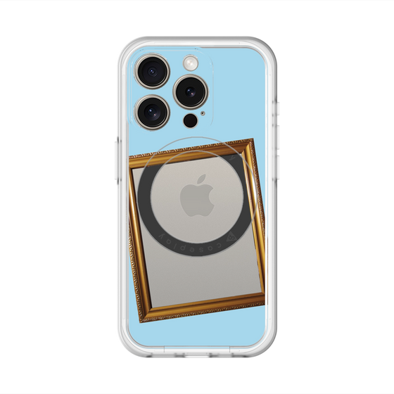 スリムプロテクションプレミアムケース with MagSafe［ Photo Frame - Light Blue ］