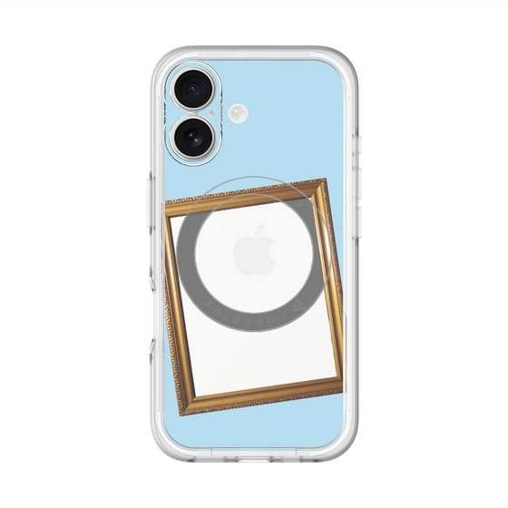 スリムプロテクションプレミアムケース with MagSafe［ Photo Frame - Light Blue ］
