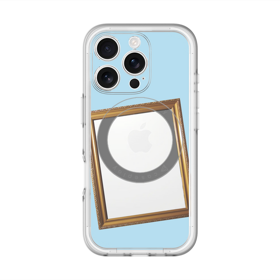スリムプロテクションプレミアムケース with MagSafe［ Photo Frame - Light Blue ］