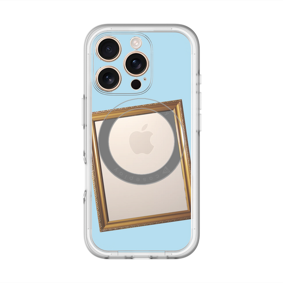 スリムプロテクションプレミアムケース with MagSafe［ Photo Frame - Light Blue ］