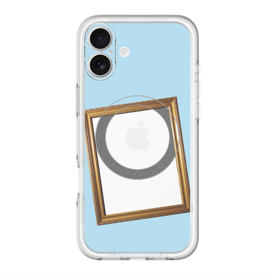 スリムプロテクションプレミアムケース with MagSafe［ Photo Frame - Light Blue ］