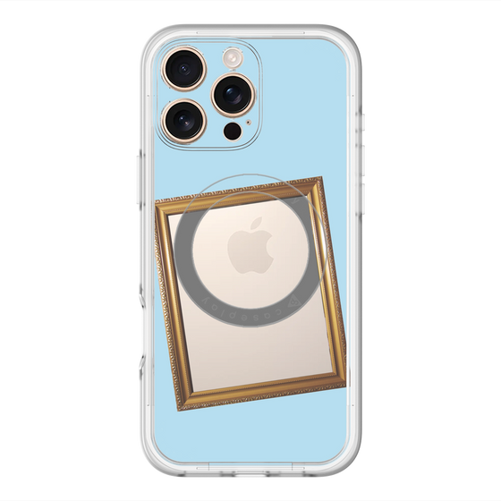 スリムプロテクションプレミアムケース with MagSafe［ Photo Frame - Light Blue ］