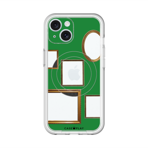 スリムプロテクションプレミアムケース with MagSafe［ Photo Frames - Green ］