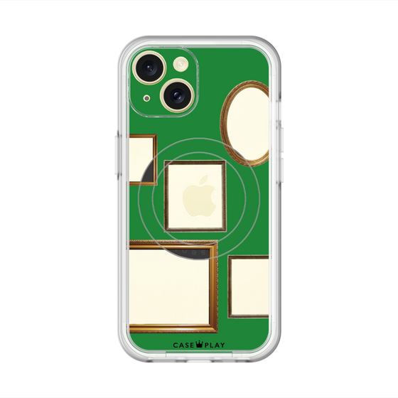 スリムプロテクションプレミアムケース with MagSafe［ Photo Frames - Green ］