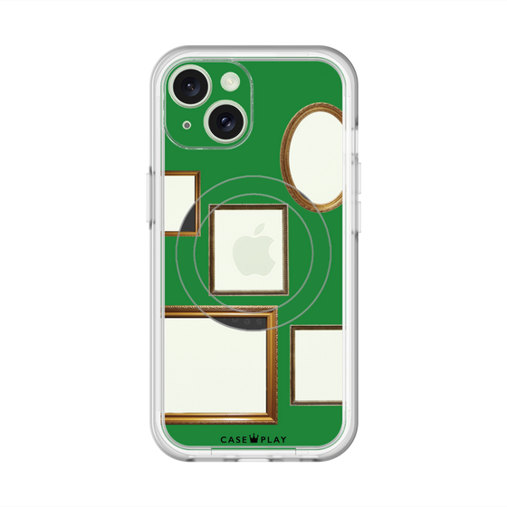 スリムプロテクションプレミアムケース with MagSafe［ Photo Frames - Green ］