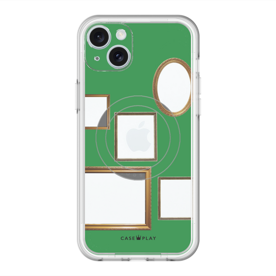 スリムプロテクションプレミアムケース with MagSafe［ Photo Frames - Green ］