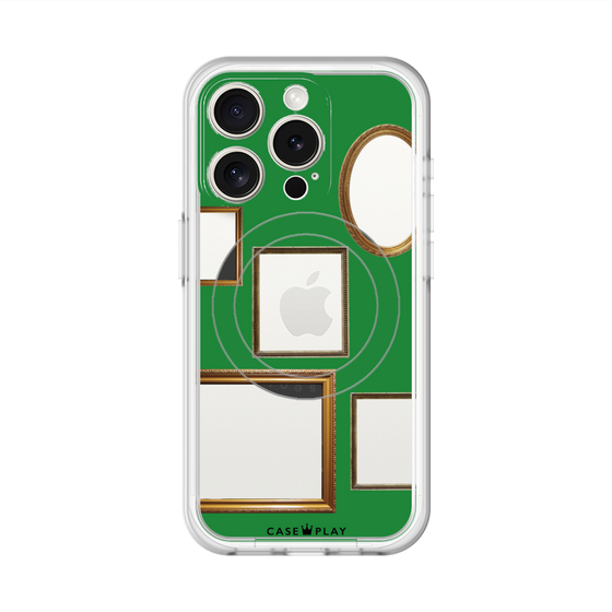 スリムプロテクションプレミアムケース with MagSafe［ Photo Frames - Green ］