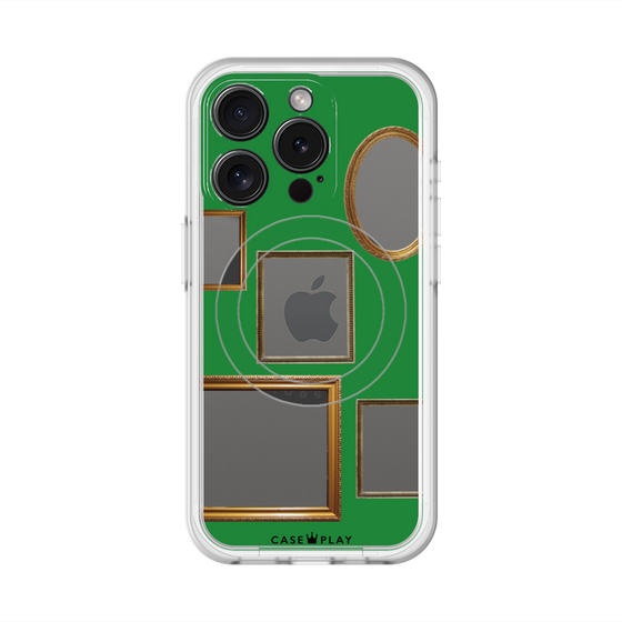 スリムプロテクションプレミアムケース with MagSafe［ Photo Frames - Green ］