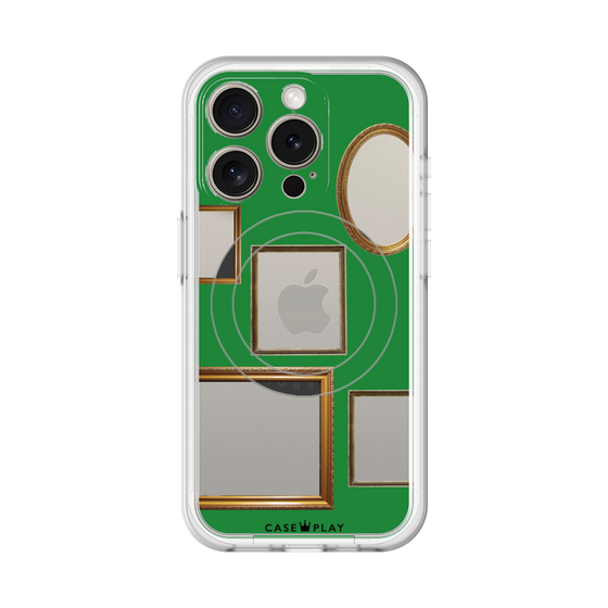 スリムプロテクションプレミアムケース with MagSafe［ Photo Frames - Green ］