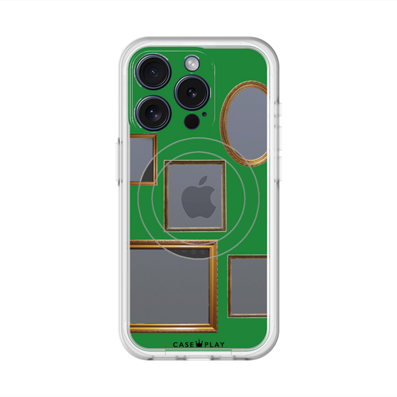 スリムプロテクションプレミアムケース with MagSafe［ Photo Frames - Green ］