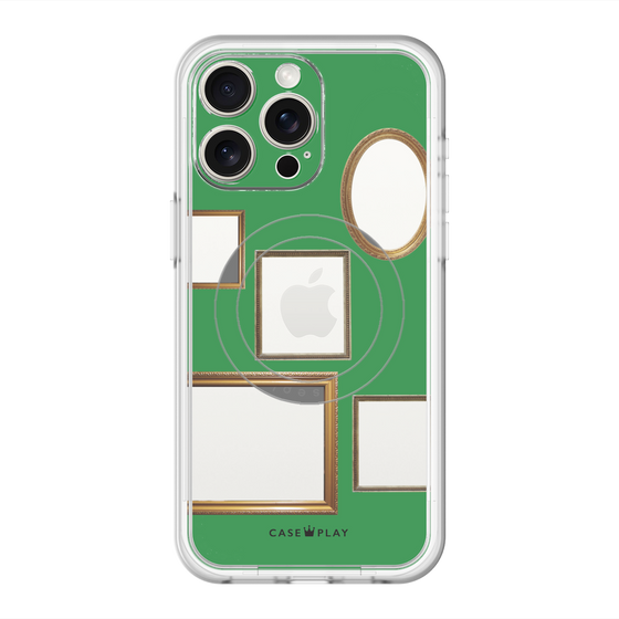 スリムプロテクションプレミアムケース with MagSafe［ Photo Frames - Green ］