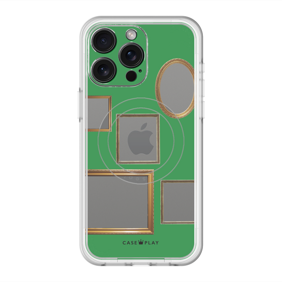 スリムプロテクションプレミアムケース with MagSafe［ Photo Frames - Green ］