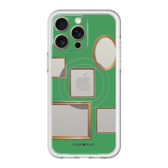 スリムプロテクションプレミアムケース with MagSafe［ Photo Frames - Green ］