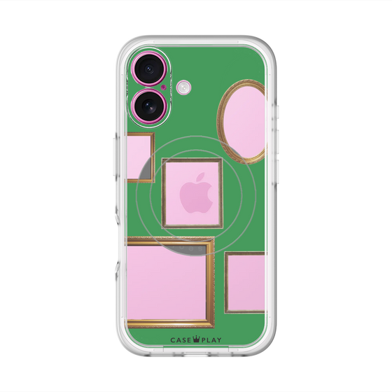 スリムプロテクションプレミアムケース with MagSafe［ Photo Frames - Green ］