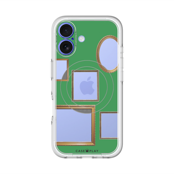 スリムプロテクションプレミアムケース with MagSafe［ Photo Frames - Green ］
