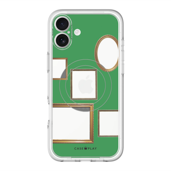 スリムプロテクションプレミアムケース with MagSafe［ Photo Frames - Green ］