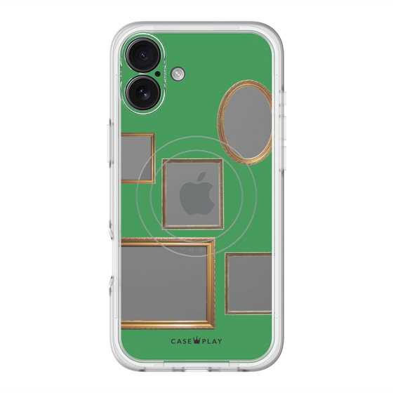 スリムプロテクションプレミアムケース with MagSafe［ Photo Frames - Green ］