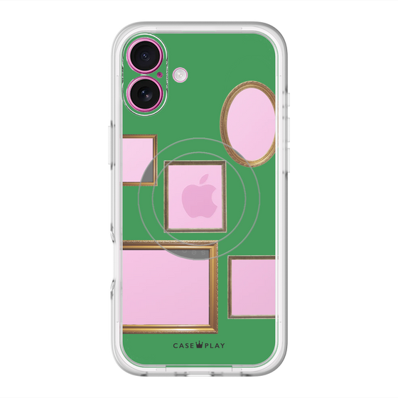 スリムプロテクションプレミアムケース with MagSafe［ Photo Frames - Green ］