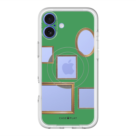 スリムプロテクションプレミアムケース with MagSafe［ Photo Frames - Green ］